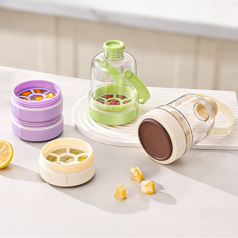 여름용 휴대용 얼음 트레이/물병, 비접촉식 손잡이로 얼음 만들기