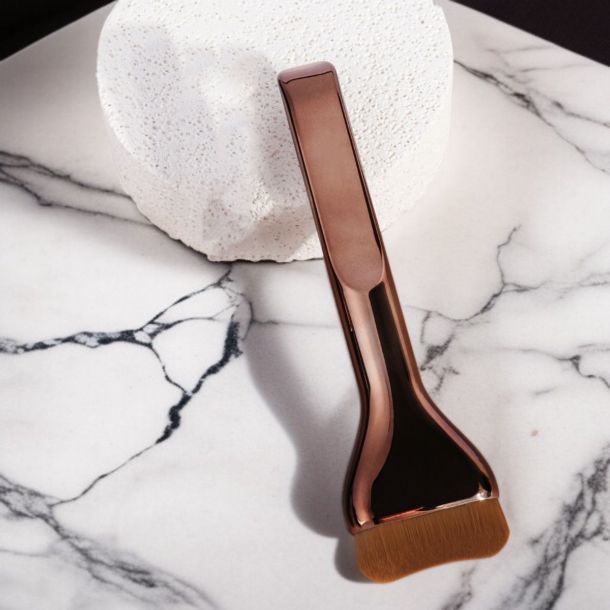 平らなヘッド、極細、幅広の舌型ファンデーションブラシ