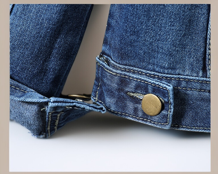 남성용 면 소재 넉넉한 데님 자켓 소매 디테일