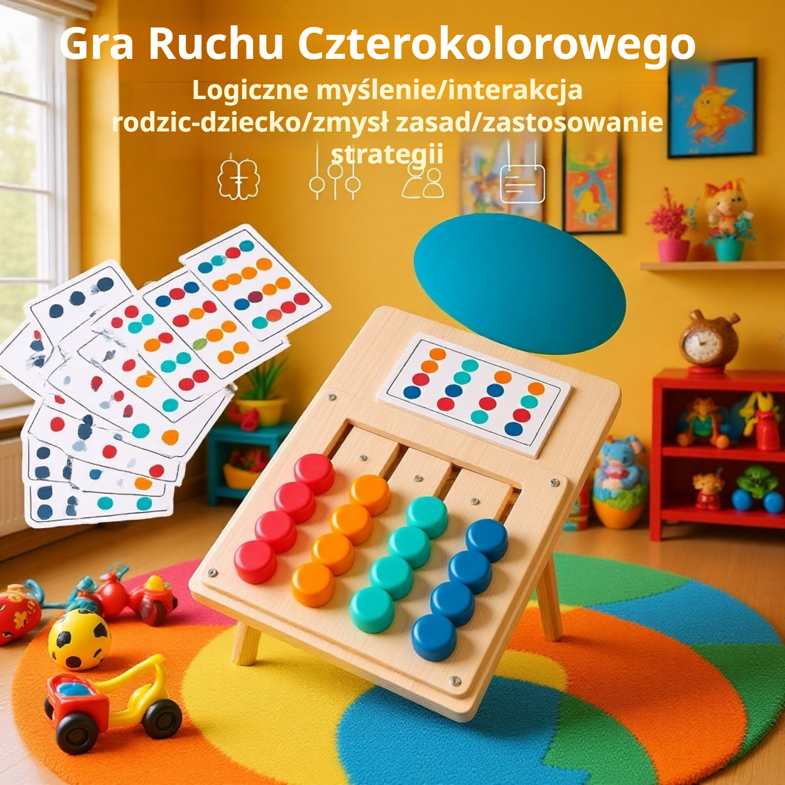 Logiczna układanka z drewna dla dzieci, puzzle wspierające rozwój