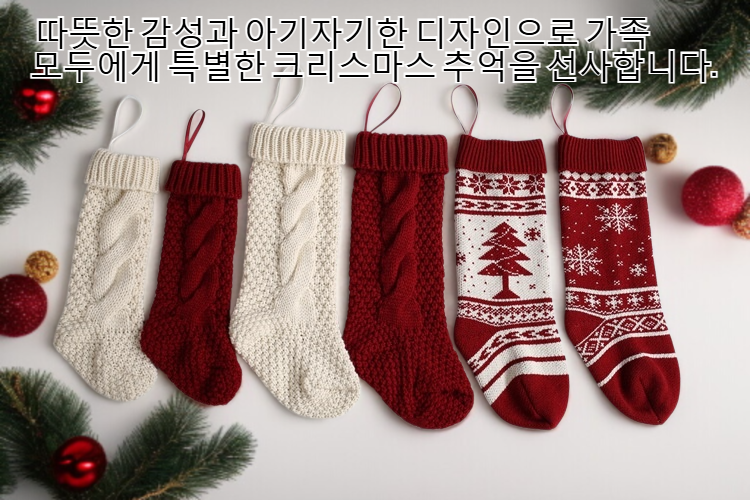크리스마스 트리 옆의 니트 장식 양말
