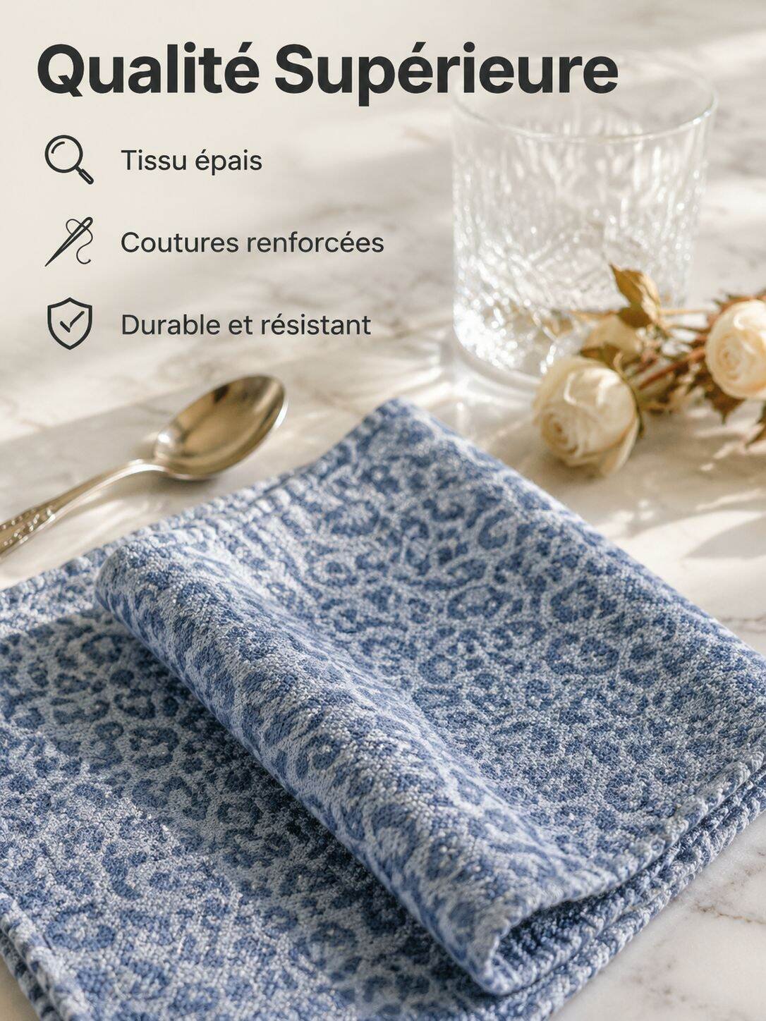 Torchon imprimé léopard, absorbant, pour cuisine et salle de bain, sans peluche