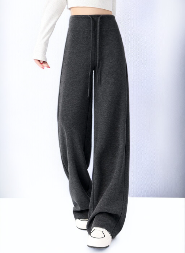 暖かい厚手カシミアパンツの生地アップ