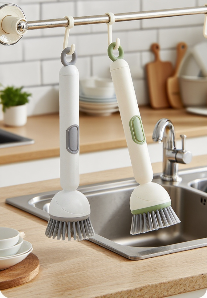 Reinigungsbürste mit integriertem Flüssigkeitsspender