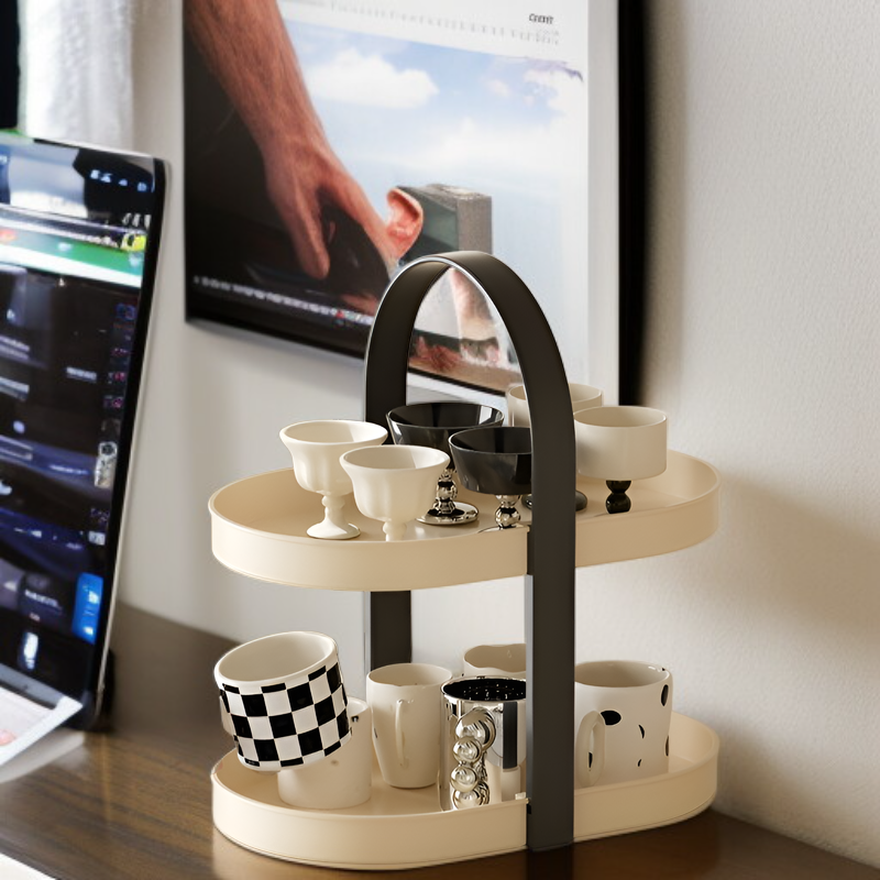 Organizador de tazas de té y café para escritorio, sin necesidad de perforar, para suelo