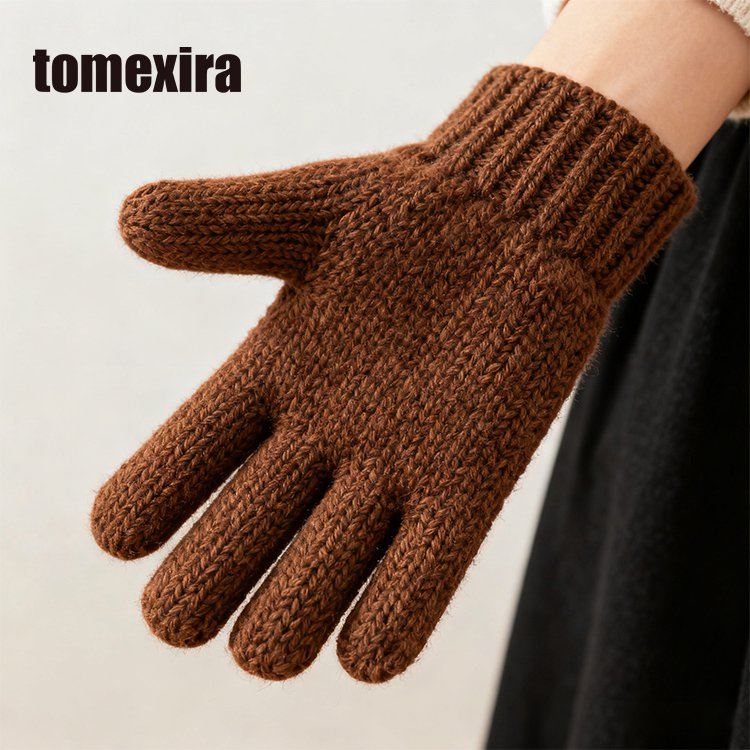 Kašmírové jednoduché korejské podzimní a zimní rukavice v atmosféře