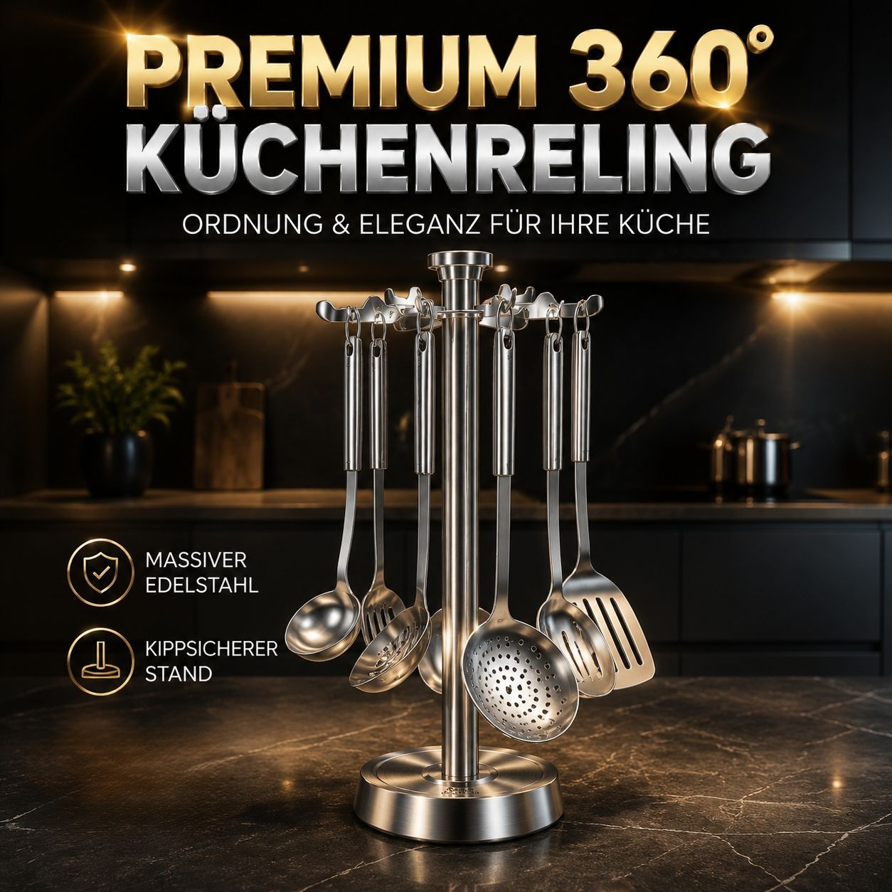  Edelstahl multifunktionale Küchenhaken Aufbewahrungsständer