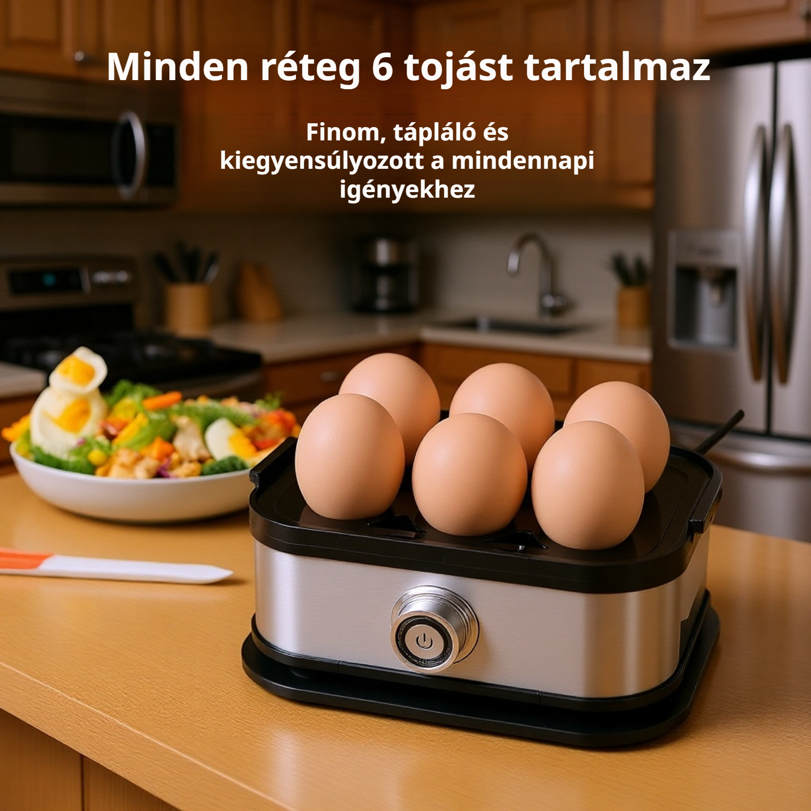 Többfunkciós tojásfőző rozsdamentes acélból