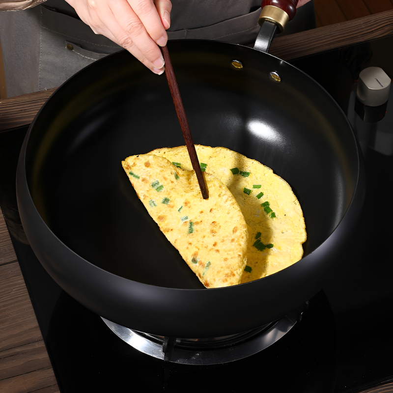 Hand-Forged Deep Belly Iron Wok
