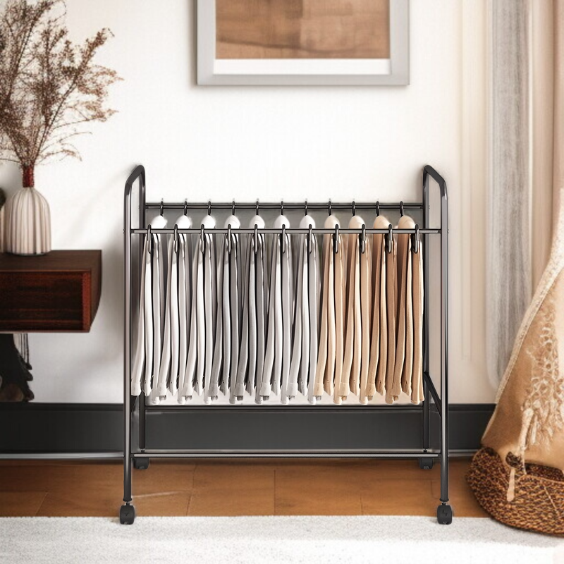철예 바닥 바지 수납 선반 다기능 이동식 옷장 걸이 바지 스커트 바지 선반 수납 바지 선반