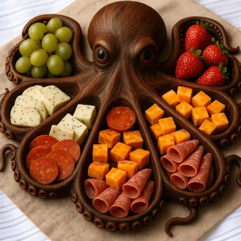 나무로 만든 동물 모양 조리 접시