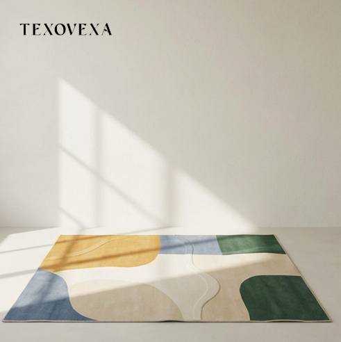 พรมศิลปะเรขาคณิตนอร์ดิกดีไซน์ทันสมัย