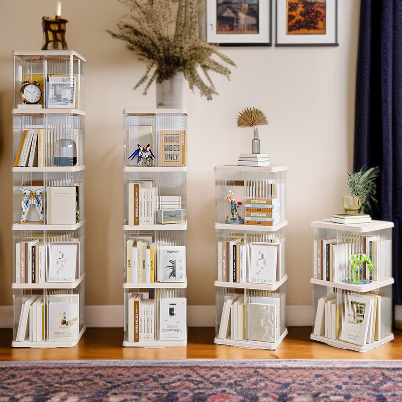 가정용 대용량 다층 선반 거실 바닥 책장 수납 선반 회전 책장