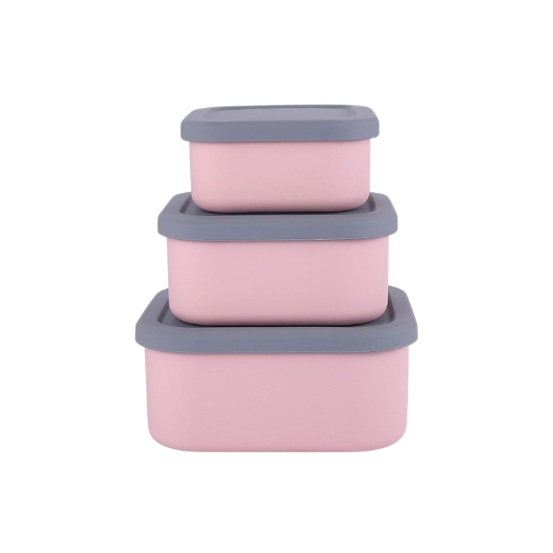 Silicone food storage container with lid