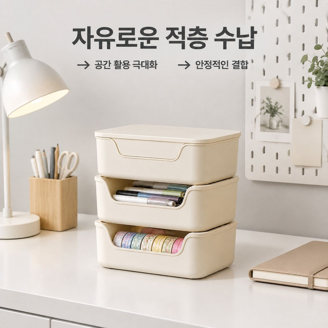 뚜껑이 있는 다용도 데스크탑 정리함 가정용 간식 장난감 화장품 옷 수납함
