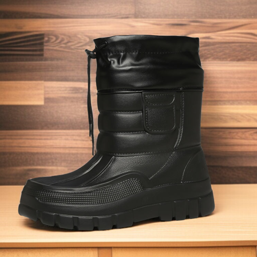 暖かいコットンブーツフリース裏地付き冬用レインブーツ