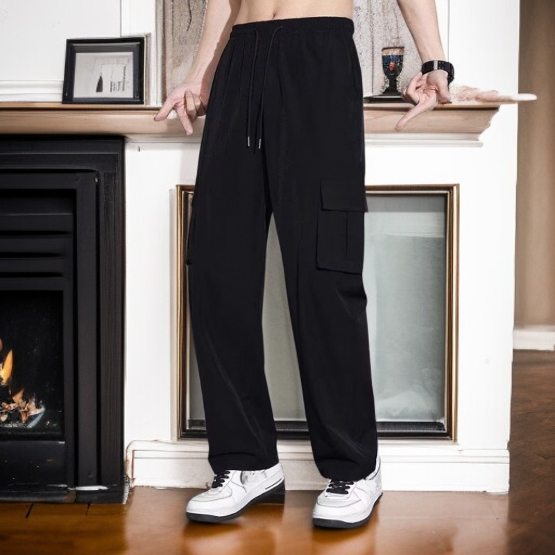 メンズ薄手シルクカーゴパンツ