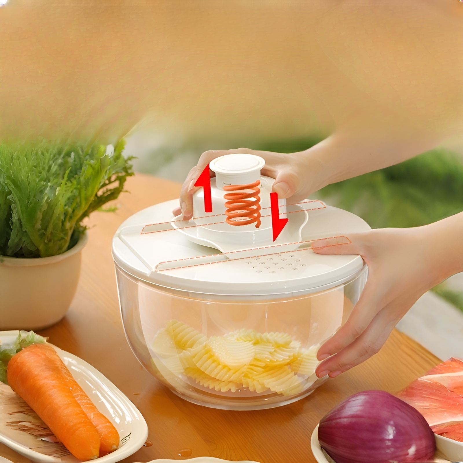 三合一沙拉沥水切片盒