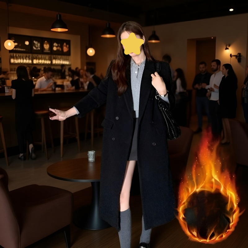 기모 도톰 하프 루즈핏 모직 코트 겨울 모직 코트