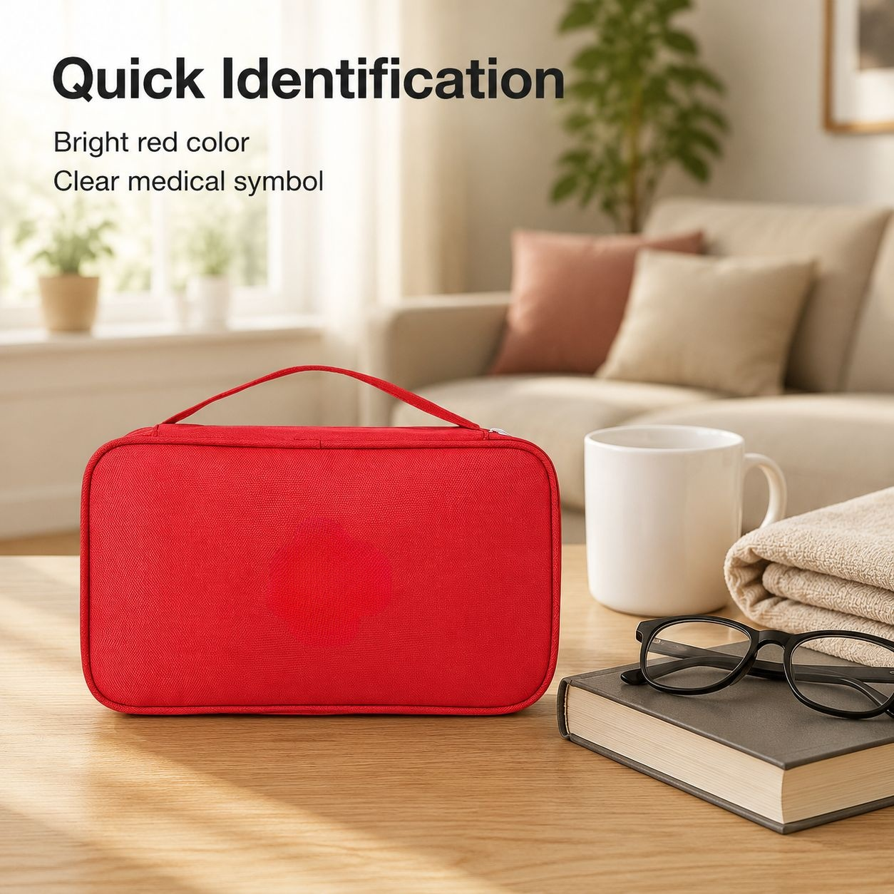 Portable Travel Medicine Organizer Bag, Large Capacity Family First Aid Kit