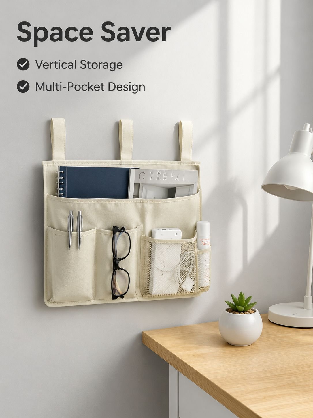 Dormitory storage hanging bags, wall-mounted hanging baskets