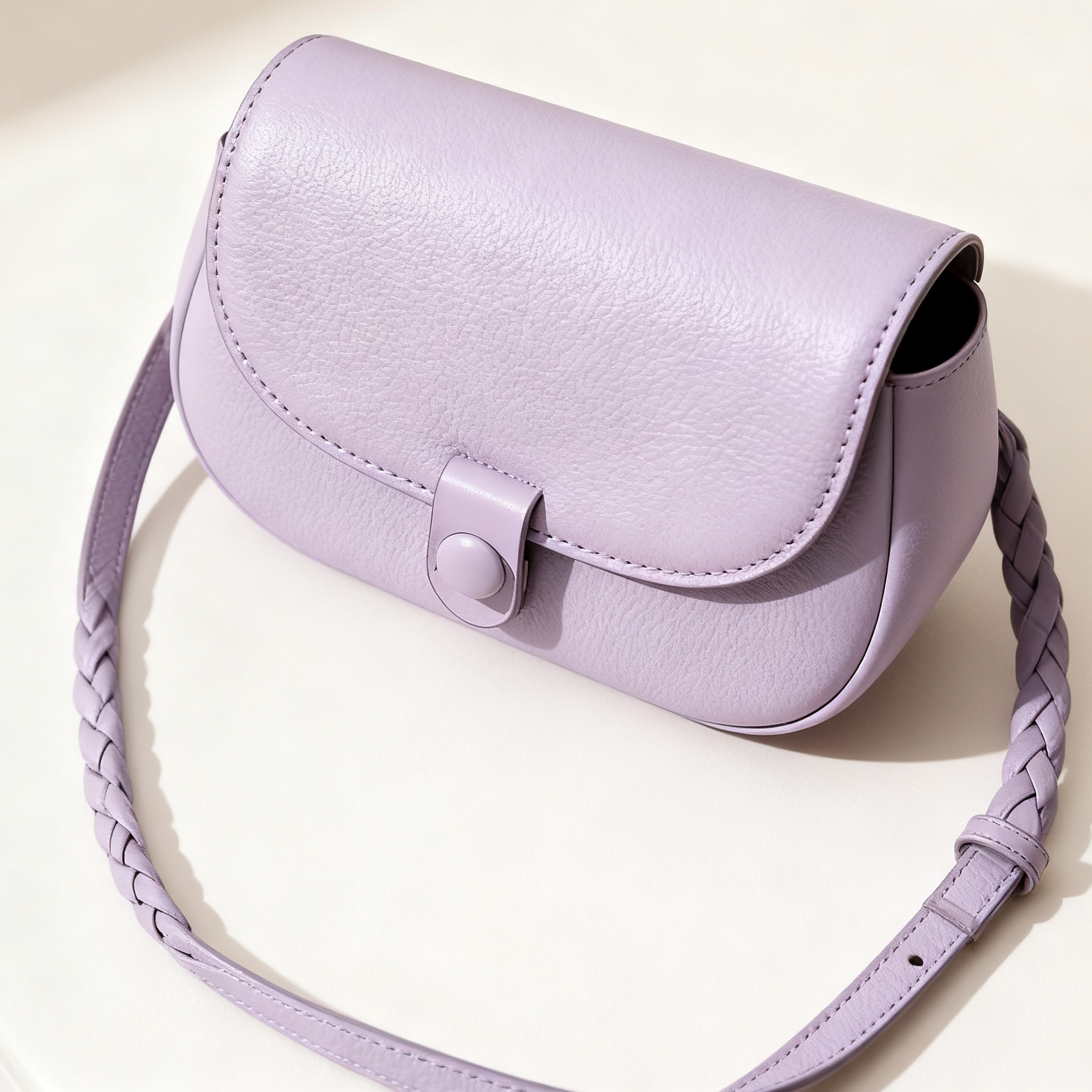 กระเป๋าหนังสีม่วงสำหรับผู้หญิงแฟชั่น