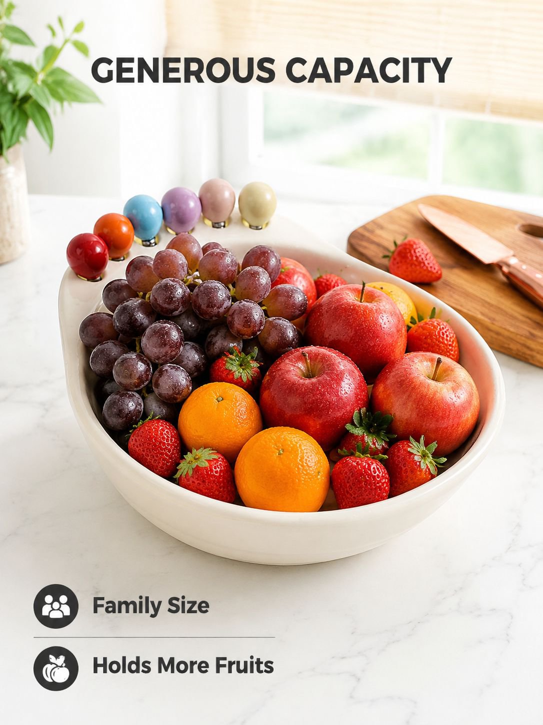 Large French Fruit Fork Plate, Household Living Room Candy and Snack Tray