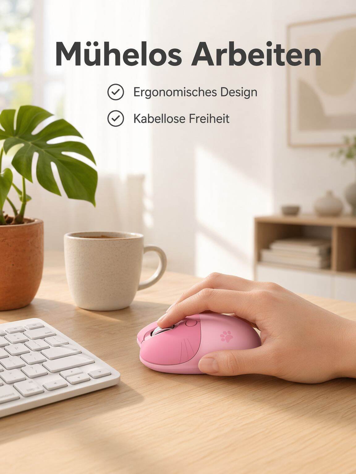 Leise und niedliche kabellose Maus