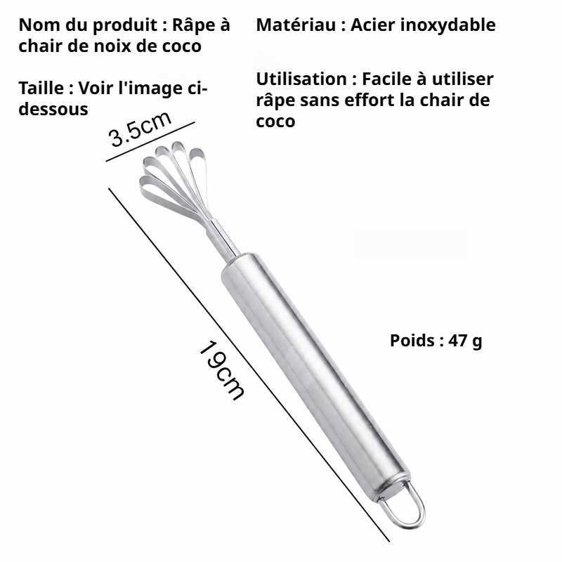 Râpe à noix de coco en acier inoxydable