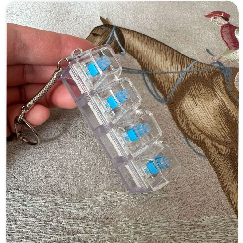 解壓帶燈機械式鍵盤按壓鑰匙扣