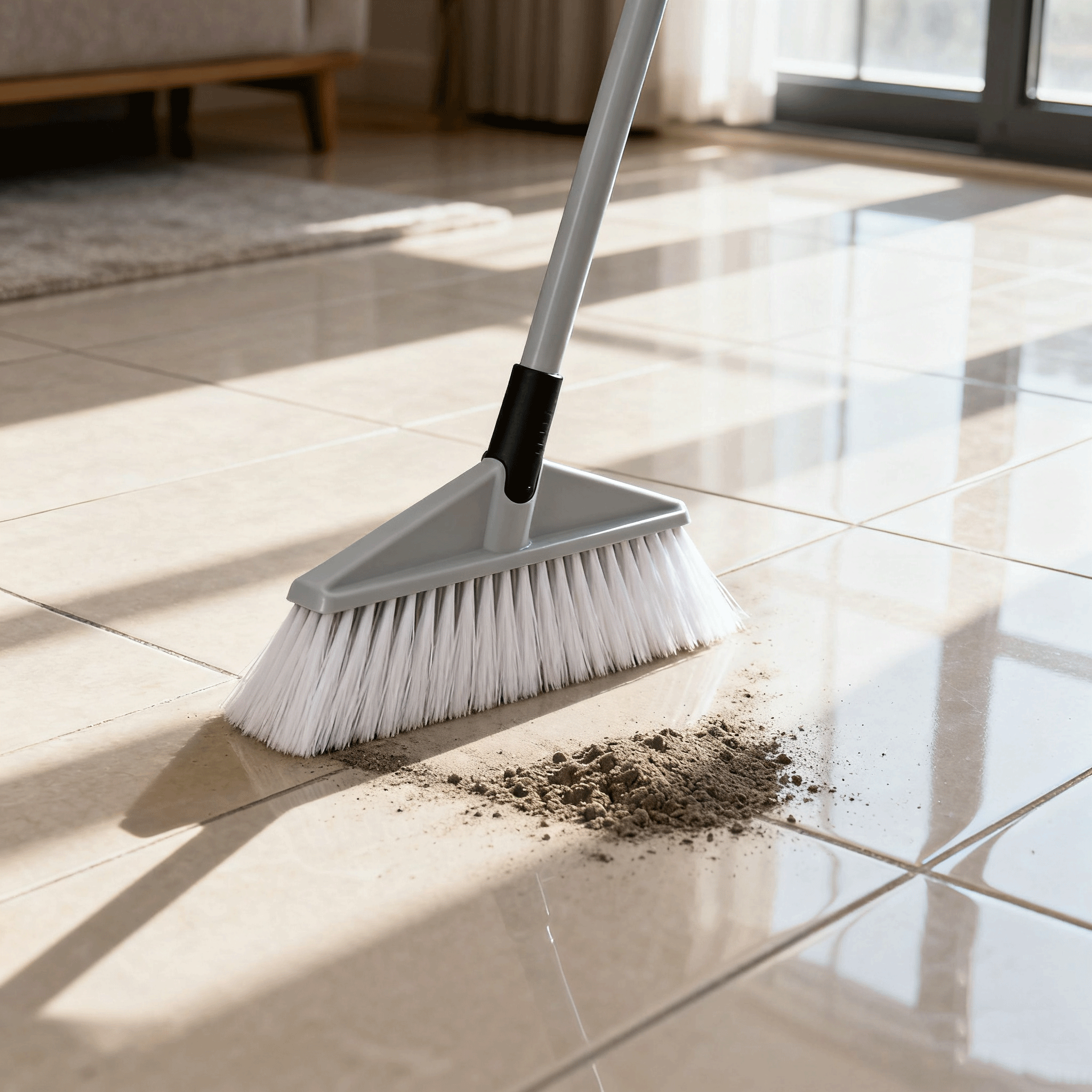  Moderní šedé koště na úklid