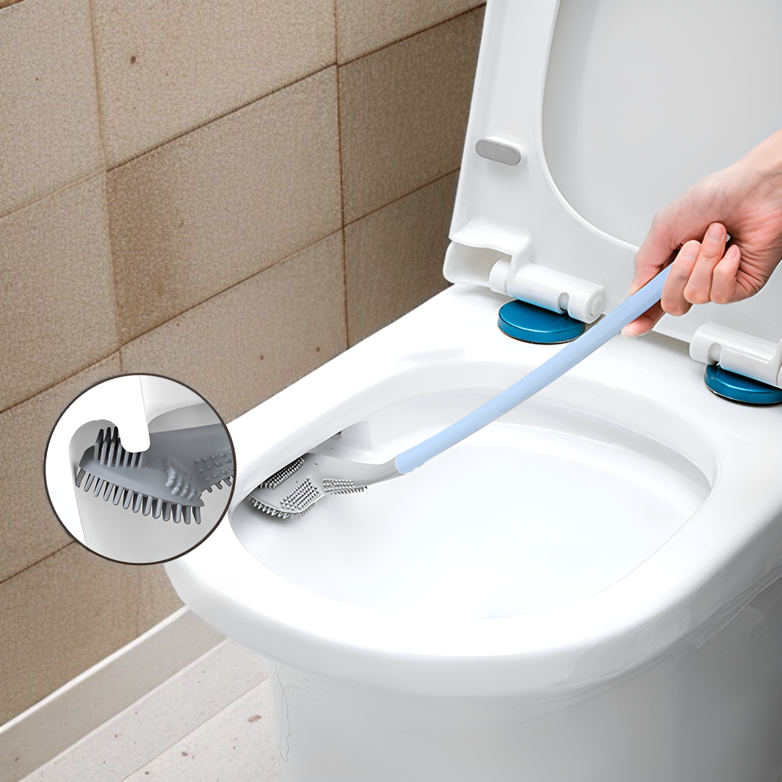 トイレブラシ トイレ掃除 ブラシ ケース付き トイレブラシ おしゃれ トイレ 掃除 便器掃除 トイレ掃除ブラシ バスルーム用品 清潔 トイレクリーナー 360°ブラシ