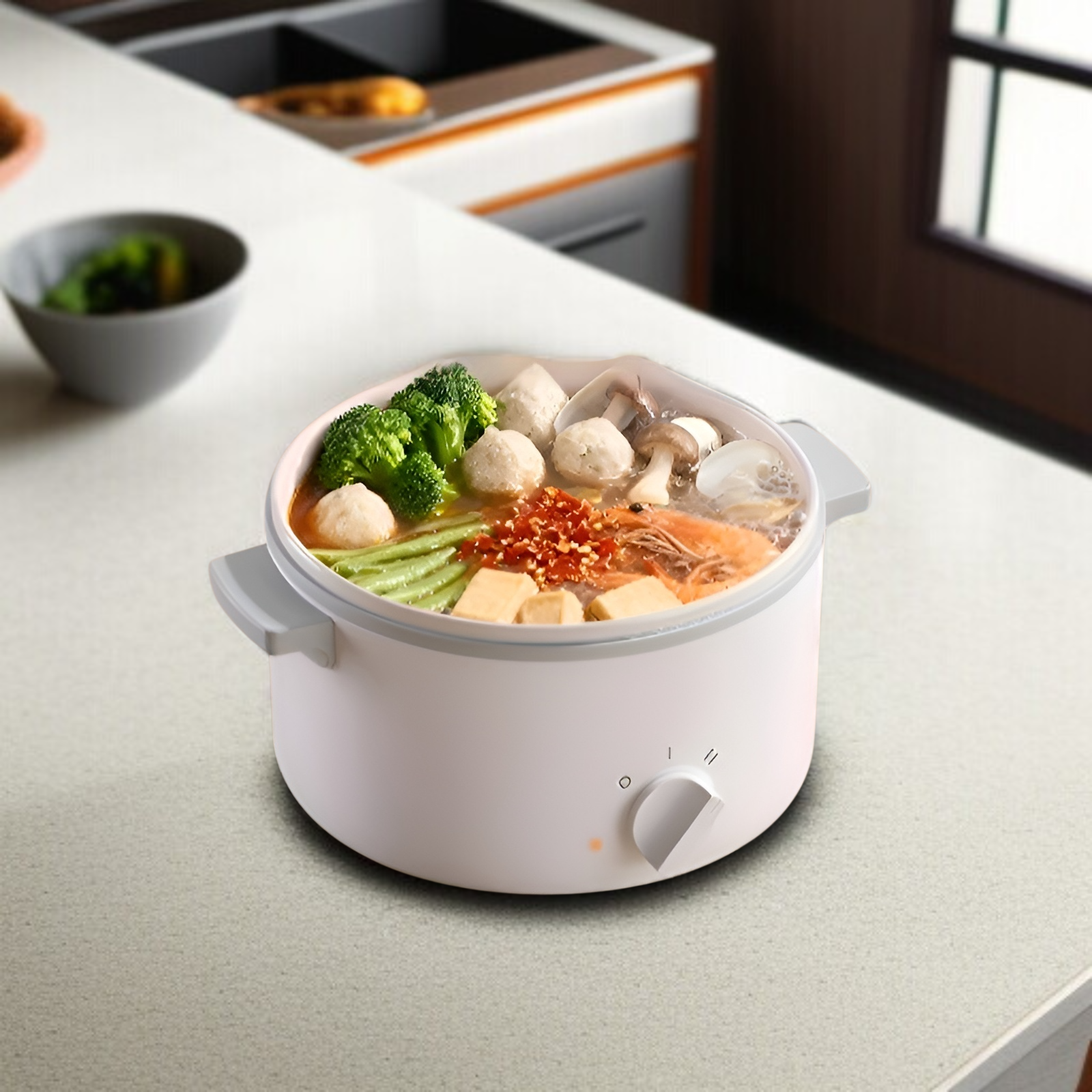 Kompakter multifunktionaler Tisch-Dampfgarer, 1,5L Kapazität, Zwei-Etagen, Schimmelresistent