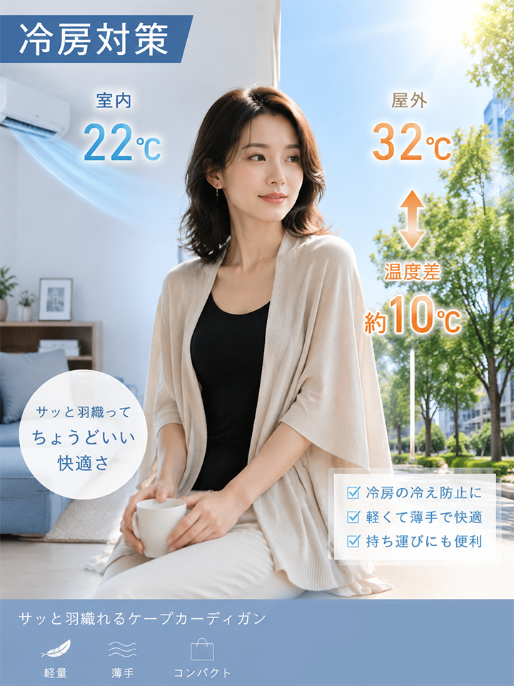 【秋の新作42%OFF】Monolly 3WAYケープカーディガン | 秋の新作・極上の肌触り・着回し力抜群
