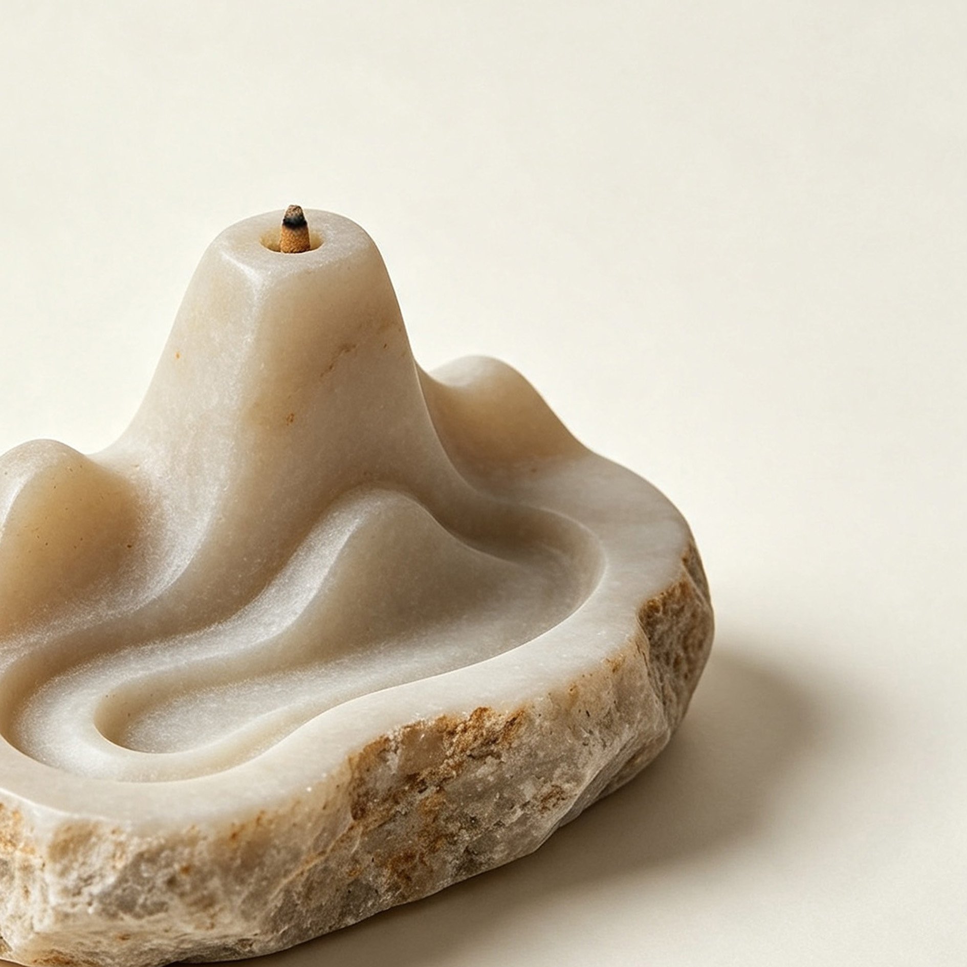 Yunshan Jade Incense Holder on wooden table