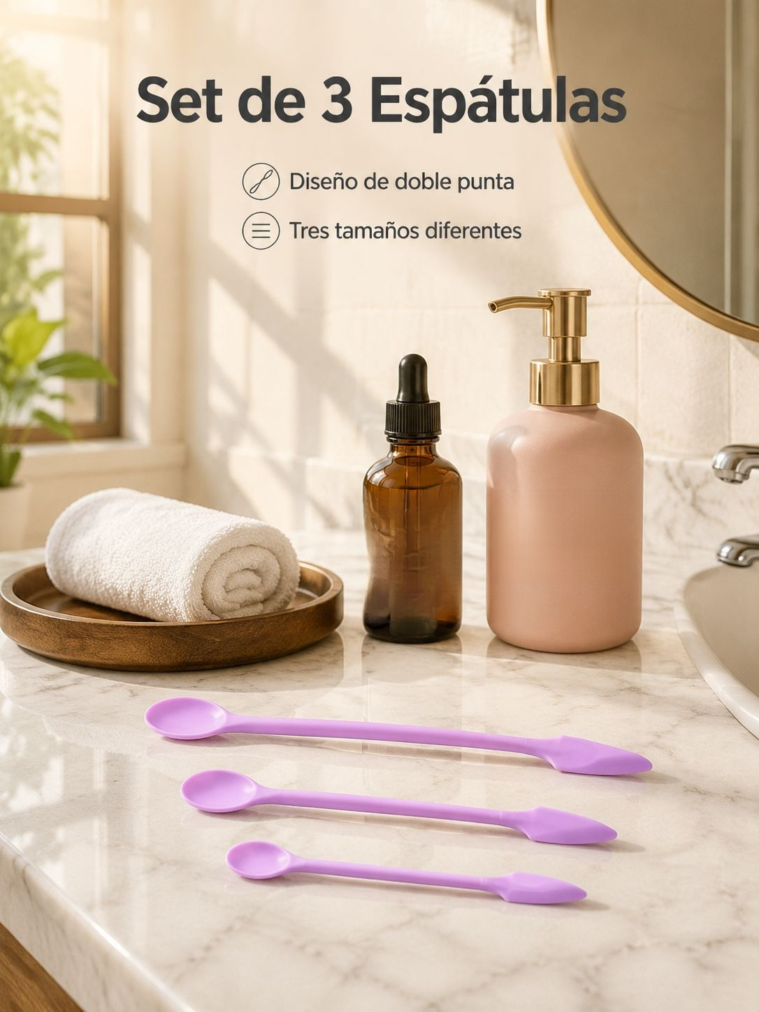 Cucharita mini de silicona para cremas, lociones y productos corporales