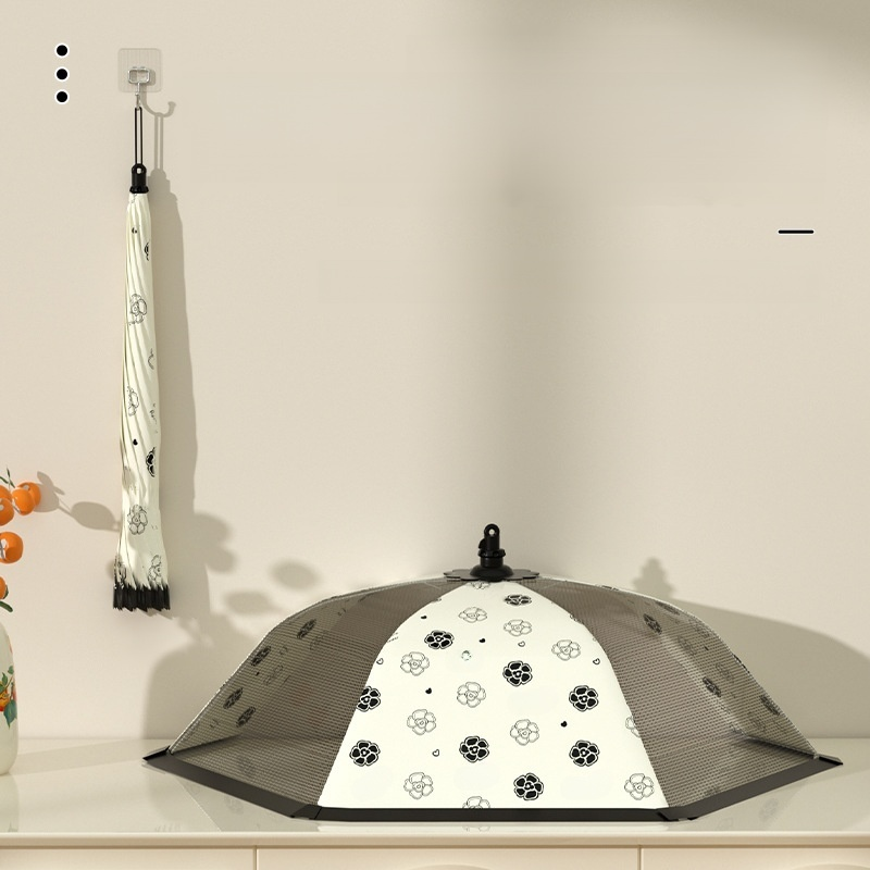 ฝาครอบอาหารแบบพับได้ ระบายอากาศได้ดี ป้องกันฝุ่น