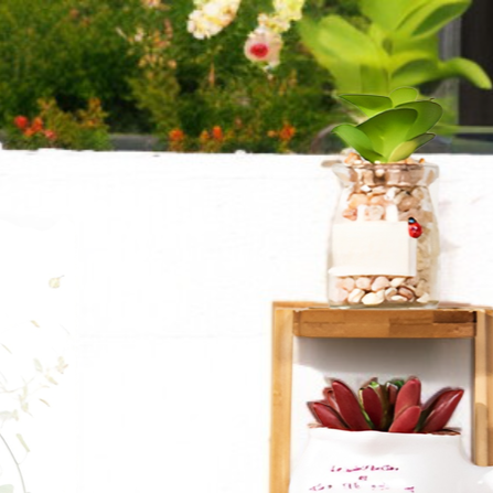 Soporte de madera multicapa para macetas interior y exterior