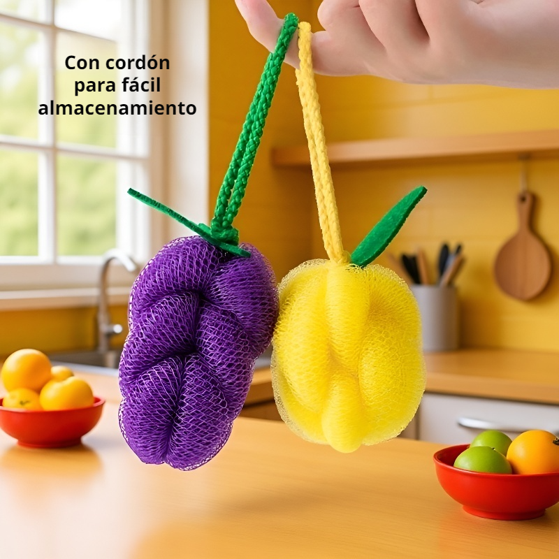 Esponja de baño grande con forma de verduras, súper suave y duradera