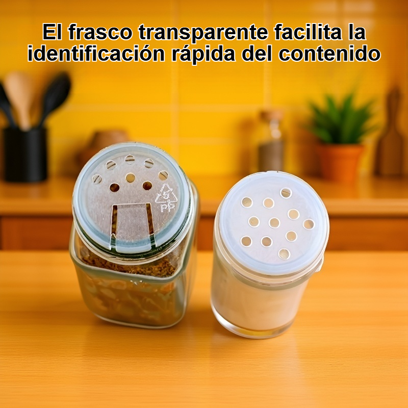 Frasco hermético transparente para especias
