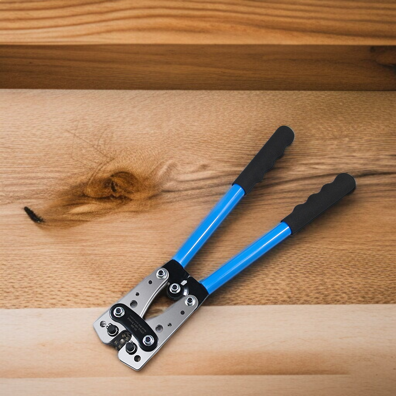 大型ケーブルカッター圧着セット 冷圧端子クランプ ノーズベア圧着プライヤー 裸圧着ケーブルカッター