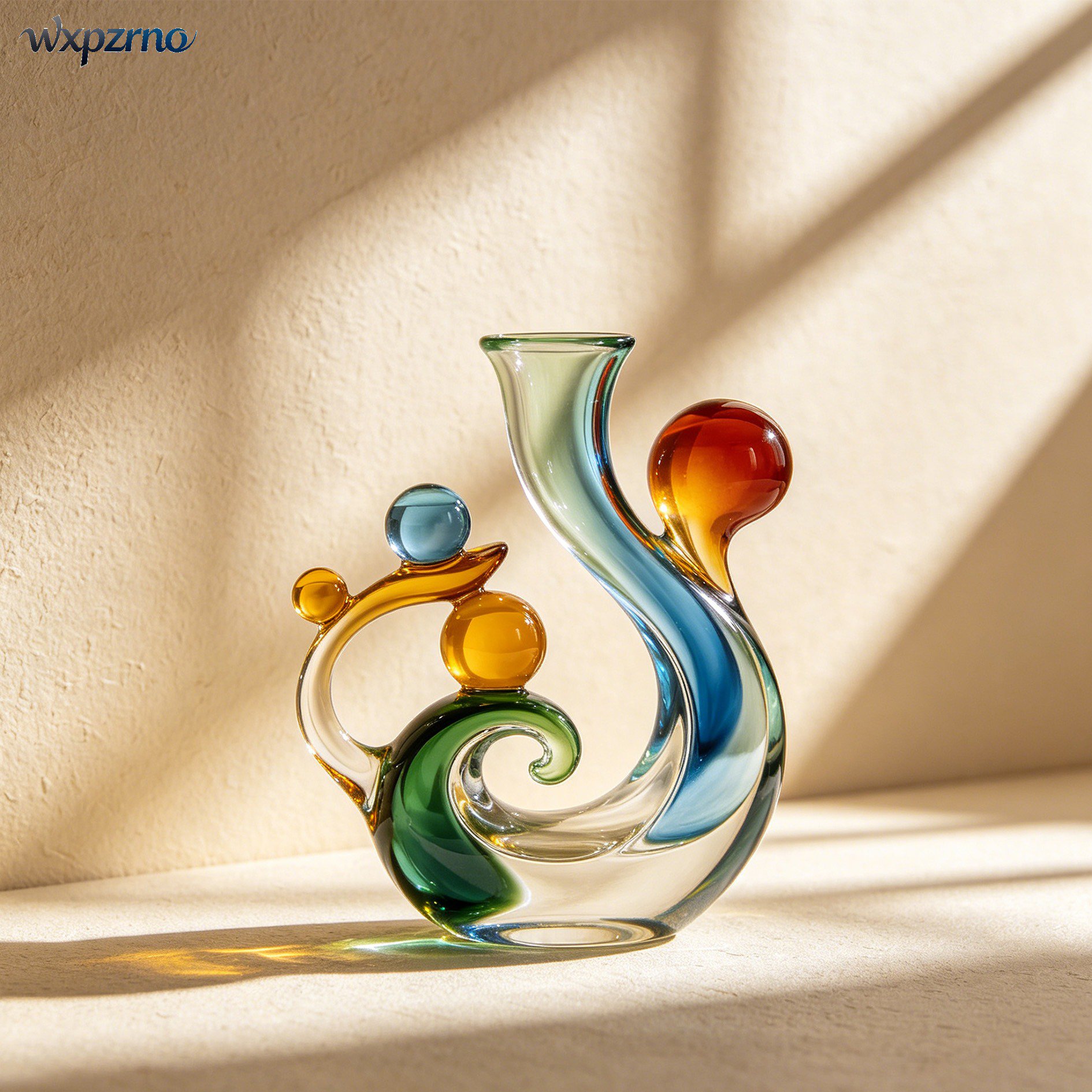 Spiral Glass Vases (Set of 2)