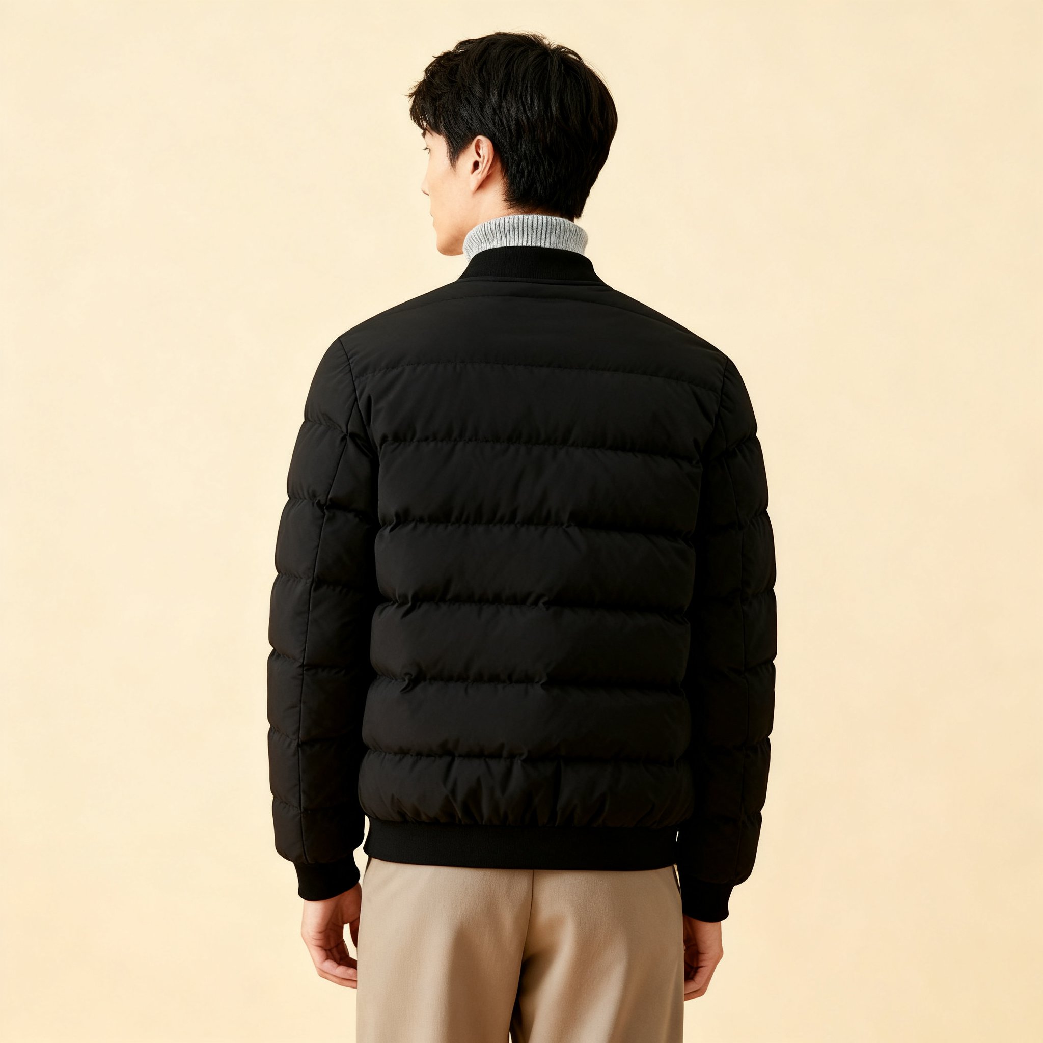 ショート丈クルーネックコットンジャケット