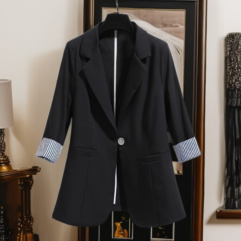 여성 봄 슬림 스몰 정장 코트 차르차르핏 7부 소매 스몰 정장 상의