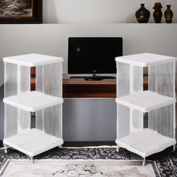 가정용 대용량 다층 선반 거실 바닥 책장 수납 선반 회전 책장