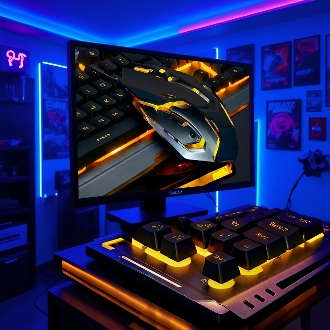 Ensemble clavier et souris mécanique