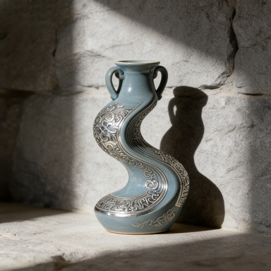 유니크 곡선 도자기 화병 세트