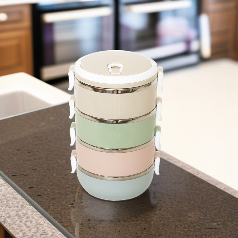 กล่องข้าวแบบแบ่งชั้นหลายชั้นพกพา