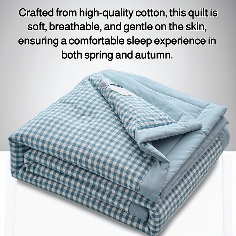 Machine washable cotton spring and autumn quilt