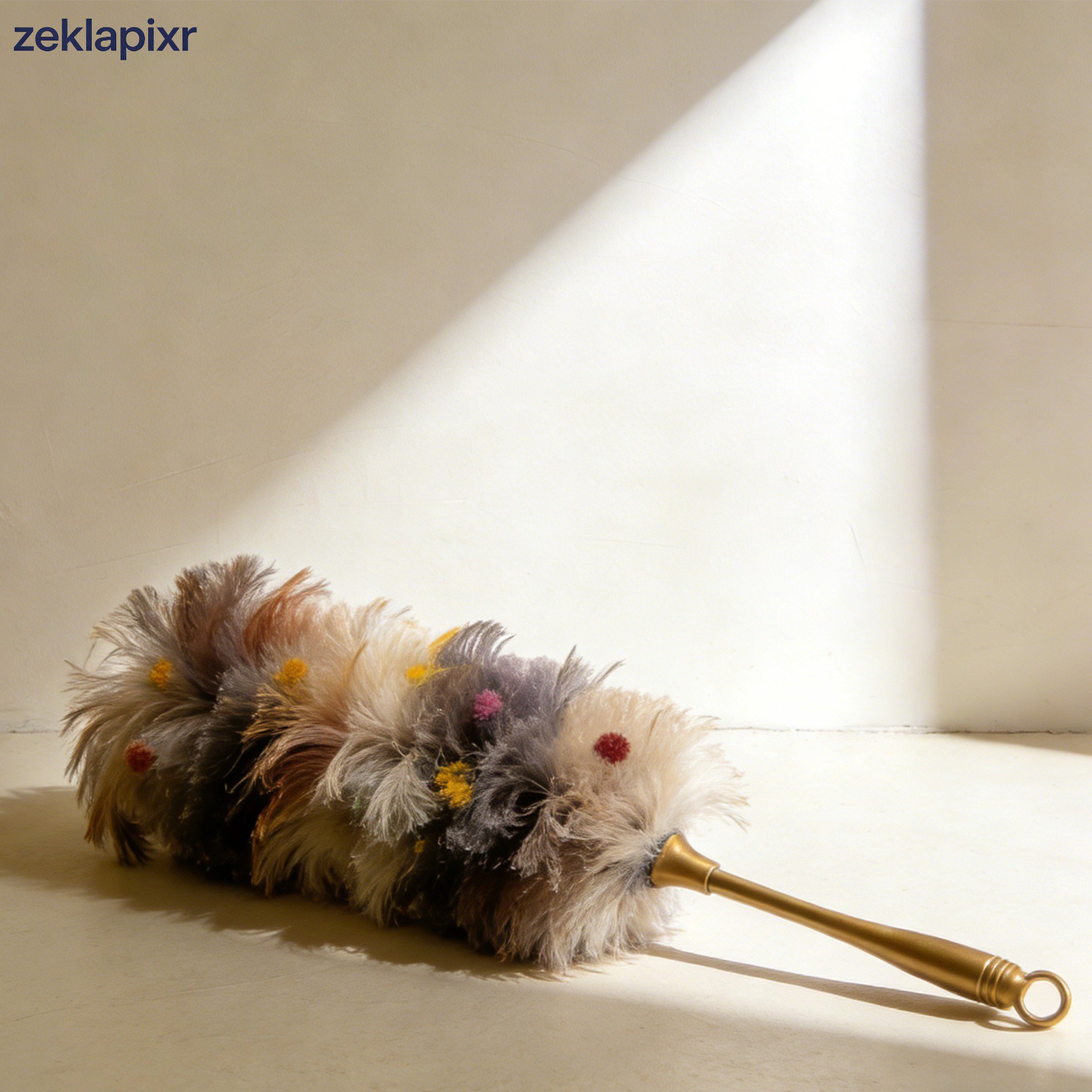 靜電除塵撣子吸附灰塵特寫